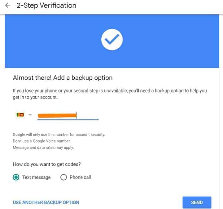 2 step verification
