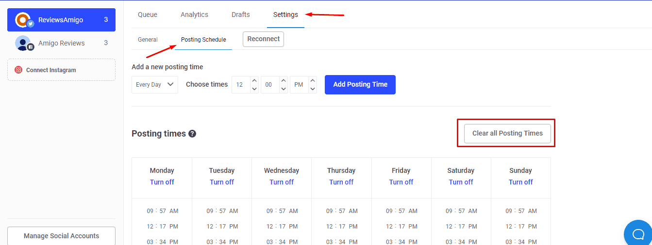Buffer App Posting Schedule
