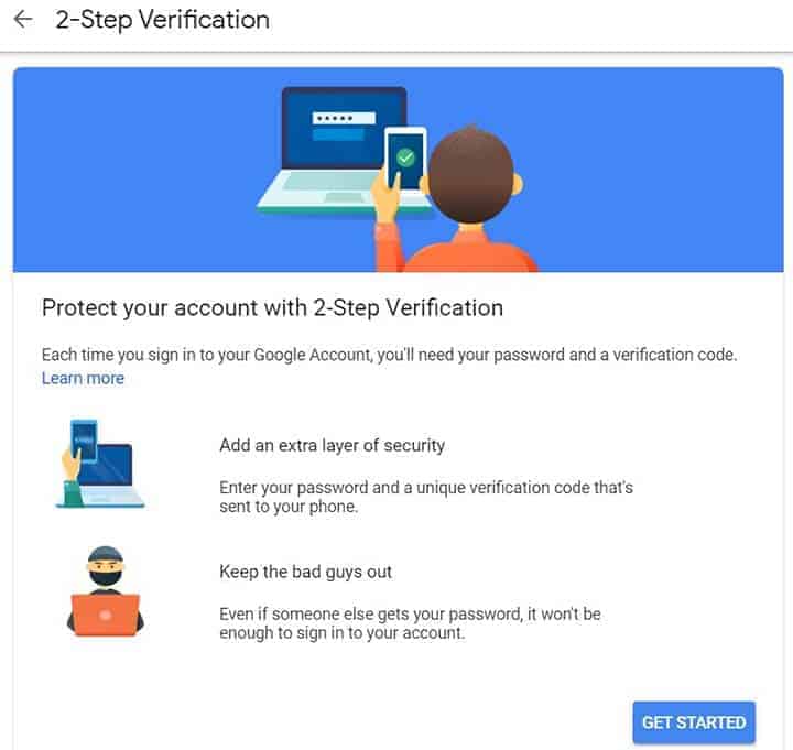 Gmail 2-step verification
