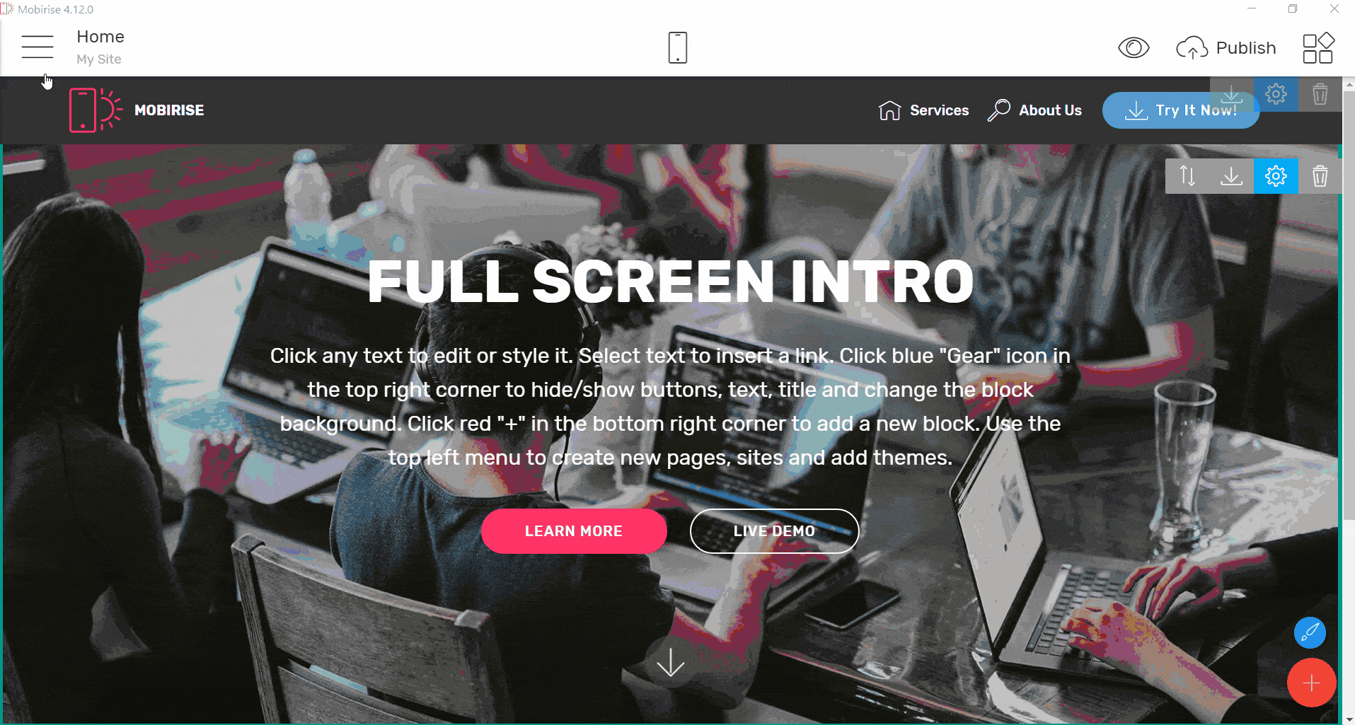 Selecting a theme