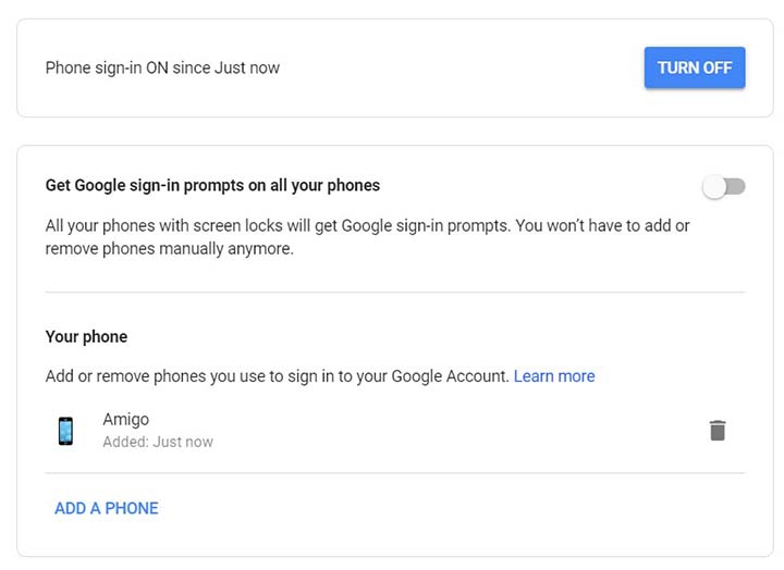 Sign in using your phone